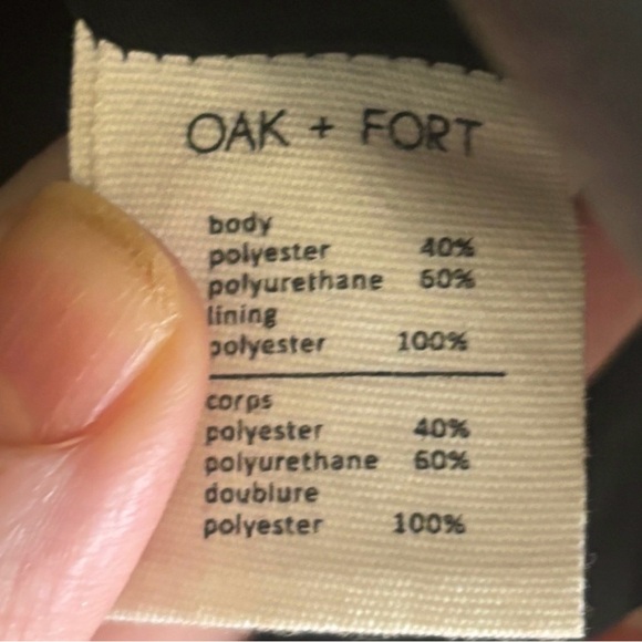 Oak and Fort AMAZING Quality Vegan Leather Black Bomber Jacket SZ small - Picture 6 of 7